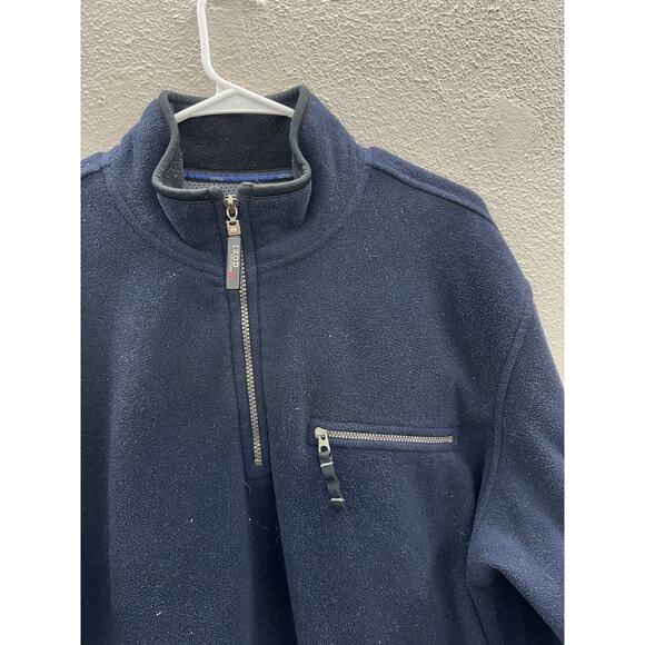 Izod Preform X Mens Sweatshirt Size Large Blue Fleece Pullover 1/4 Zip - Picture 2 of 12